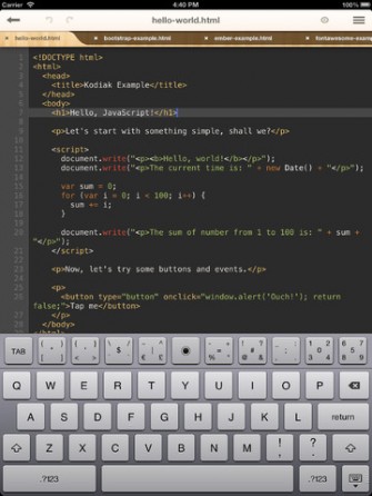 Kodiak JavaScript for iPad
