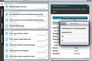 CalorieKing Food Search for iPad