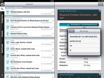 CalorieKing Food Search for iPad